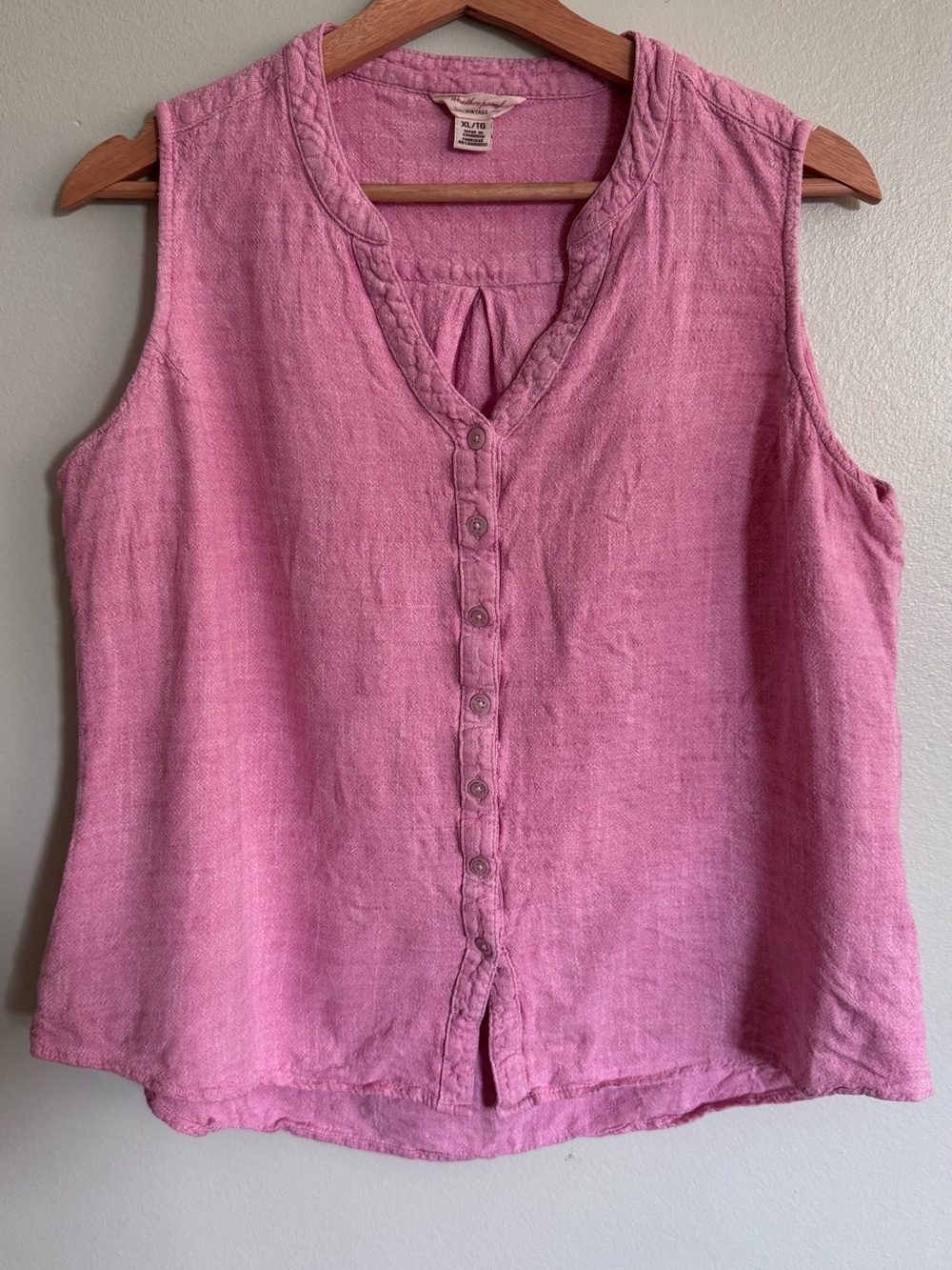 Weatherproof Pink Button-Front Sleeveless Camisole